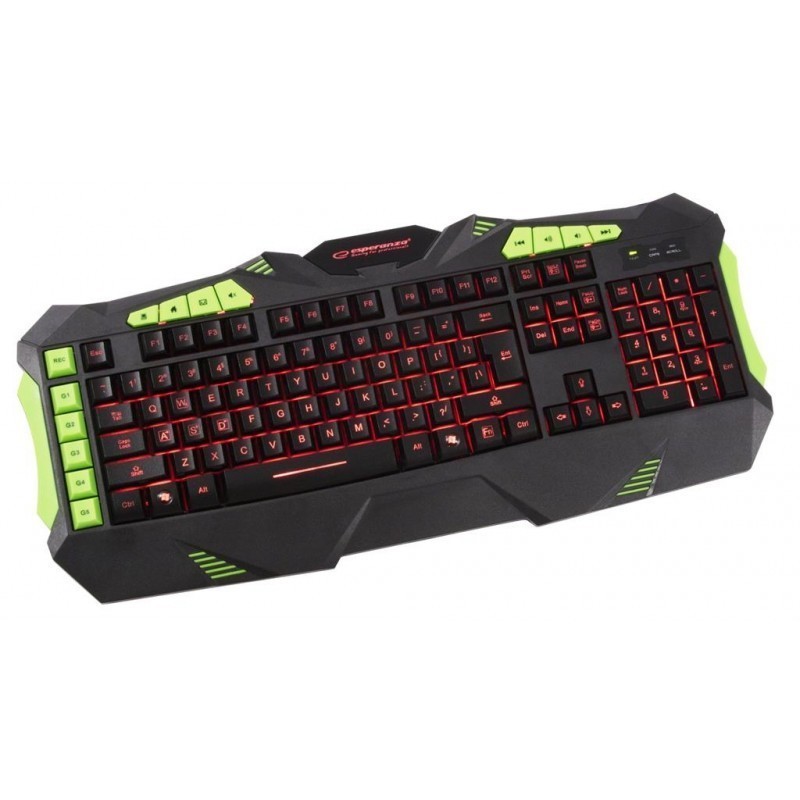 Tastatura gaming iluminata multicolor, USB, butoane multimedia, Esperanza Kestrel - imagine 10